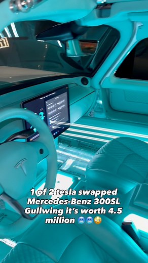 1 of 2 tesla swapped Mercedes-Benz 300SL Gullwing it’s worth 4.5 million 🥶🥶😳 @s_klub_la #mrgotdamnit #goldwing #tesla #mercedes | Mrgotdamnit Man