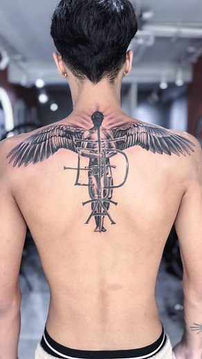 ink.inc tattoo on Instagram: "Angel Realism Full Back Tattoo Idea for Men Check out this epic angel back tattoo - where art meets the divine. It’s not just a tattoo; it’s a symbol of guardianship and freedom. Unveil the power of divine guardians with this hyper-realistic angel tattoo. Perfectly crafted with precision on the back, Detailed. Bold. Iconic. 🔥 Thinking about a transformational tattoo? Got the guts for ink like this? Drop us a DM! #AngelTattoo #BackTattoo #RealismTattoo #TattooArt"