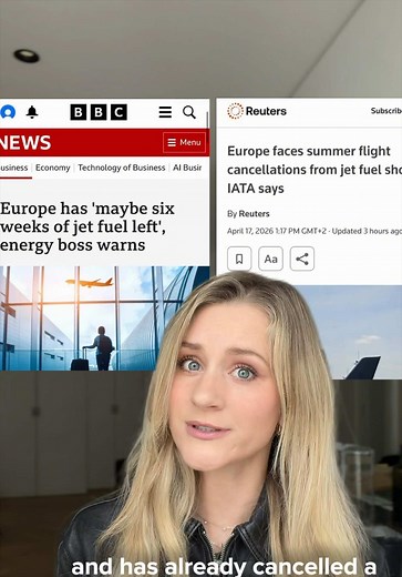 Should you still travel to Europe right now? Apparently flights are getting cancelled left and right… but here’s what I’m doing (I have a lot of Europe travel plans already booked this year!) #europetravel #jetfuel #flightcancellations