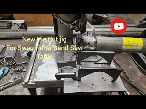 Exhaust pie cut jig for porta band Swag table.