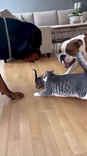 877K views · 4.9K reactions | Mom Cat Fights Off Two Dogs to Protect Her Tiny Kitten #facebookreels #reelsviral #dogcat #animal | Bella Snow | Facebook