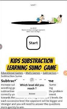 Kids Free Substraction Learning Sumo Game on Mobile Browser - No App Needed
