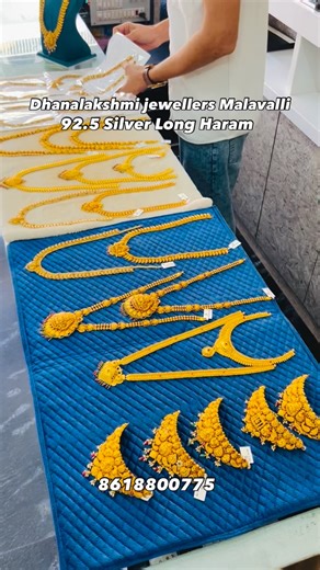 Dhanalakshmi Jewellers Malavalli on Instagram: "92.5 Silver Long Haram . Dhanalakshmi jewellers Main bazaar street Malavalli 571430 . . #malavalli #haram #silverjewellery #925silverjewelry"
