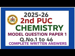 2nd PUC Chemistry model question paper 1,2026 with answers