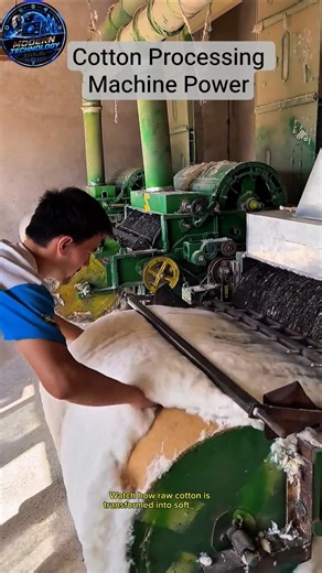 Cotton Processing Machine Power #cotton #factory #textile