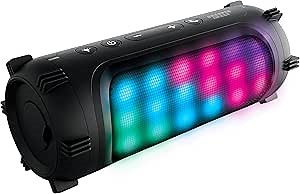 Sharper Image SBT614BK Wireless Bluetooth Party Speaker with LED Color-Changing Lights (Black)