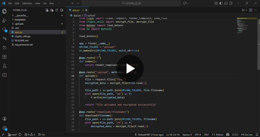 #futureinterns #cybersecurity #encryption #python #flask #aes #securecoding #webdevelopment #cryptography | Haileab M.