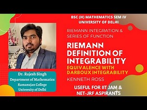 L8 | RIEMANN DEFINITION OF INTEGRABILITY | RIEMANN INTEGRATION & SERIES OF FUNCTIONS