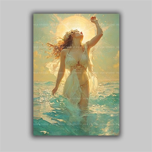 Aphrodite Goddess of Love and Beauty, Birth of Venus Myth Fine Art Giclee, Greek Baroque Painting, Artwork, Celestial Esoteric Art T72 - Etsy