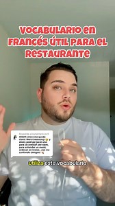 Vocabulario útil para ir a un restaurante en Francés🇫🇷 #idiomafrances #cursodefrances #aprenderfrances #restaurant #vocabulariofrances | Prof Martín Galeón