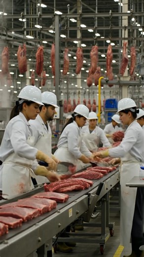 Inside America’s Largest Beef Processing Plant 🇺🇸🥩 #Shorts