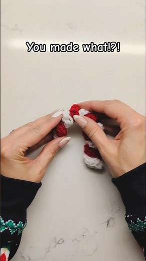 Easy and quick Crochet Candy Cane! ❤️ #crochetforbeginners #christmascrafts #diy