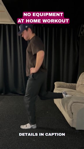 Try this zero equipment home leg workout to build strength: 1. Squats. Hold weight in your arms, or load up a backpack with weight. Control the descent, go as deep as you are able (pain free), and press up. Try adding books underneath of your heels to add extra depth (make sure they are equal height) 2. Split Squats. Put your back leg on an object around knee height behind you, and hop your front leg forward until you are in a comfortable, stable position. Control the descent, go as deep as you 