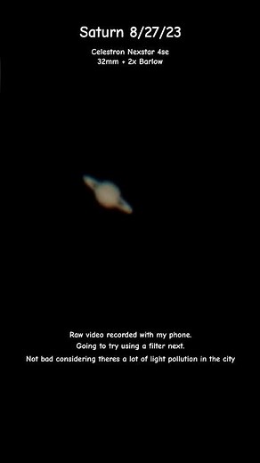 Celestron Nexstar 4SE Saturn and Ring #celestron #saturn #astronomy #planets
