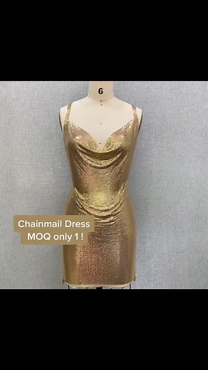 This is a very popular chainmail dress, classic design !! 🥰#chainmaildress #metaldress #golddresses #metallicdress #metalchaindress #chaindress #goldchaindress #sequindress #sexydress #fashiondress #fashioncloth #fashion #fashiontiktokforyou
