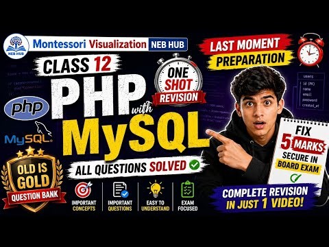 PHP with MySQL One Shot | Class 12 ⚡ Secure 5 Marks | Last Minute Revision