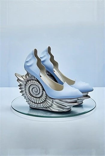Shell Heels: Elevate Your Baby Blue Style