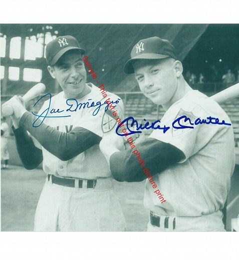 Mickey Mantle Joe Dimaggio Autographed Photo Vintage Print Signed Yankees HOF Poster Baseball Celebrity Collectible Sports Memorabilia 9834 - Etsy