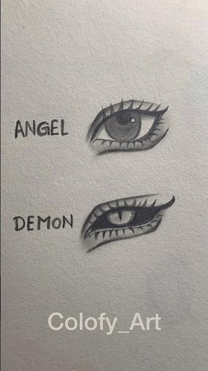 How to draw Angel and Demon eye drawing ✨#drawing #art #howtodraw #simple #tutorial #eyes
