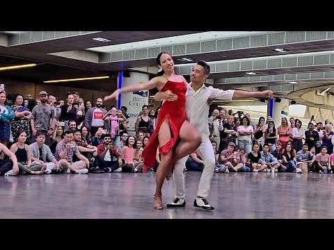 Beautiful Salsa Dance Performed By Wayne & Kristal, Baza Dance | Robson Square | Vancouver BC Canada