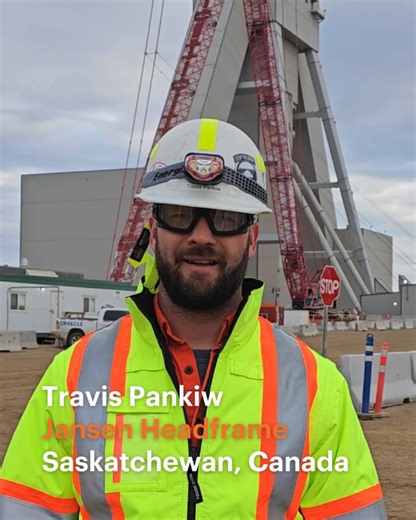 "We distribute Potash across the world to farmers so that they can increase their crop yields and we can feed an ever-growing population." Meet Travis, Manager of Headframe and Hoist, at Jansen Stage 1 in Canada, who speaks about building something special in Canada. #potash #canada #buildingsomethingspecial | BHP