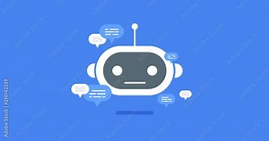 animation modern flat chat bot with speech bubble icons