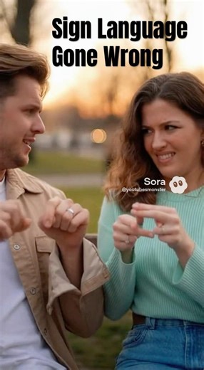 Couple tries communicating with in Sign Language & Fails (comedy) AI