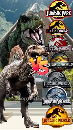Spinosaurus & Bull Jurassic Park 3 vs Jurassic World All Dinosaurs