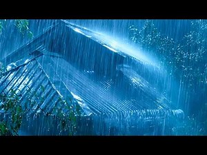 (No Ads) Rain on Tin Roof for Sleeping 🌧️ Heavy Rain & Thunder Sounds for Deep Sleep All Night