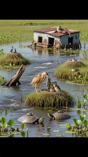 Watch how the hawk catches fish from the water and feeds them to its young. #foryou #reels #short