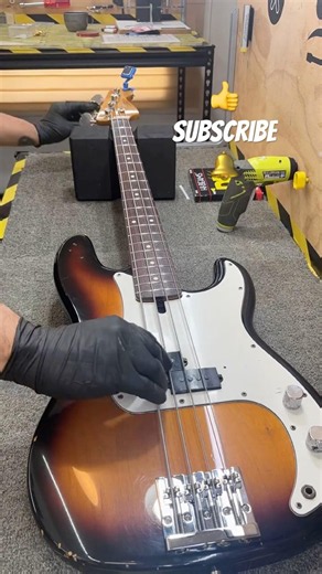 Fender P Bass String Swap #gbrcenter #electricbass #fenderbass #bassguitar