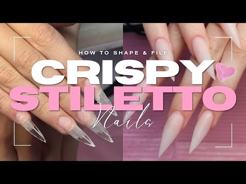 HOW TO SHAPE & FILE STILETTO NAILS ♡ using 80/80 nail file + 5 in 1 cuticle bit