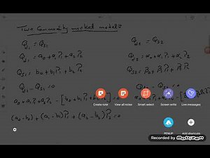 General equilibrium- two commodity market model