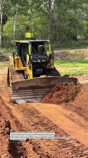 Bulldozer Road Grading Making Perfect Dirt Road #Bulldozer #Construction #Earthmoving