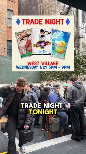 Bleecker Trading on Instagram: "♦️Don’t miss our Trade Night Tonight in the West Village from 5-9 pm! Tons of collectors and giveaways. We’ll see you there♦️ Follow @bleeckertrading for more updates!"