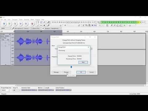 Audacity Free Audio Editor: Change Pitch Tutorial