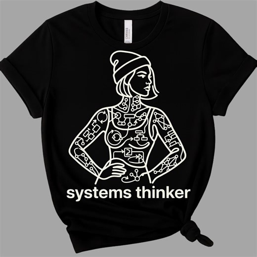 Systems Thinker Shirt | Minimal Line Art Girl Tee, Tech Logic Tattoo Graphic Shirt, Analytical Mind T Shirt, Systems Design Aesthetic Tee - Etsy