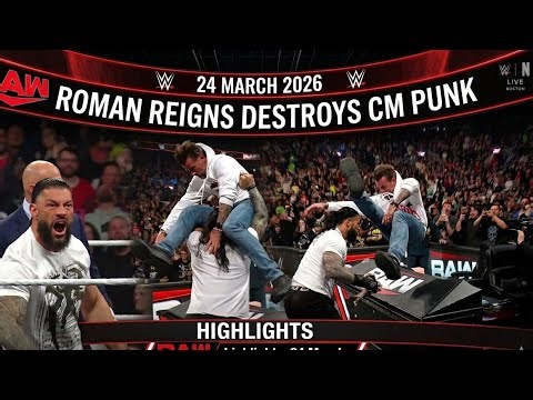 Roman Reigns vs Cm Punk Fight Full Segment 24 March Raw Highlights.