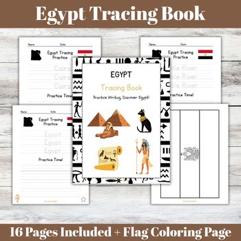 Egypt Tracing Worksheets | Handwriting Practice   Flag Coloring Page