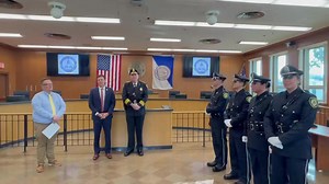 1.8K views · 21 reactions | Swearing In of four new Police Officers. Congratulations to Officer Sweeney, Officer Scibelli, Officer Holt and Officer Vigliano! | Town of West Springfield | Facebook
