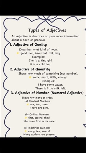 Types of Adjective with examples - Learn Fast with Simple Sentences! #adjectives #englishgrammar