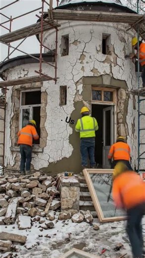 Abandoned Round House Restoration Timelapse | From Ruins to Luxury Makeover #trending #shortvideo