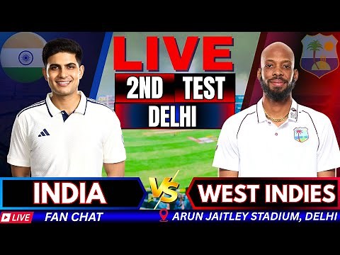 🔴 LIVE: IND vs WI 2nd Test Day 2 | India vs West Indies, Test Live Score & Commentary #cricket
