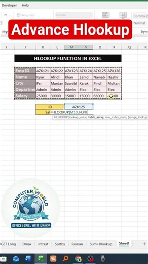 Advance Hlookup in excel #excel #excelshortcuts #trending #foryou #viralvideo #viralreels #trend