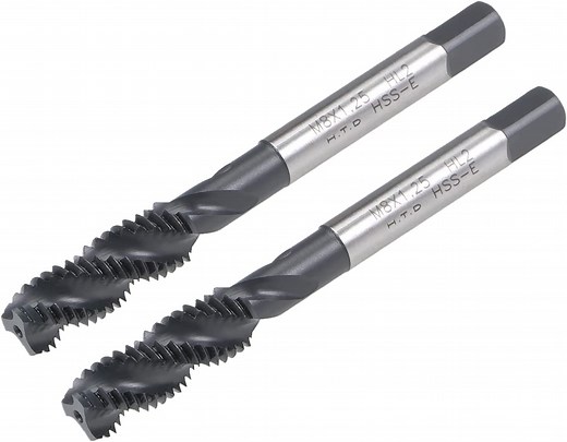 [Hot Item] M8 X 1.25 Spiral Flute Thread Tap Metric Machine Threading Tap HSS Nitriding Coated Round Shank with Square End