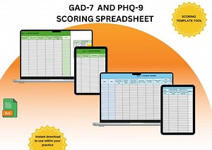 GAD-7 & PHQ-9 Scoring Tool: Automated Excel Template (digital Download) - Etsy