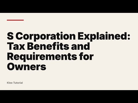 S Corporation Explained: Tax Benefits and Requirements for Owners