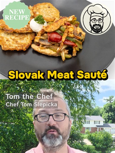 Slovak Meat Sauté (Mäsové Soté) 🍳🌶️🇸🇰 chicken pork in garlic & paprika, seared with peppers, onions & bacon — one pan, real comfort food. Full recipe at the Link in Bio! 🔗 Save & tag your comfort-food person 👇 #TomtheChef #SlovakFood #ComfortFood #ScratchCooking