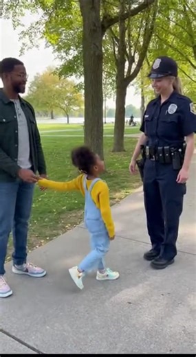 Little girl helps her single dad find love #love #dad #police