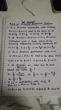 Test yourself-Quiz on Binomial distribution problems